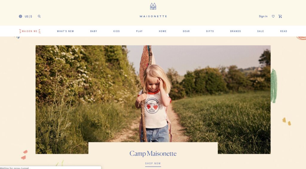 Maisonette Children Clothes website design