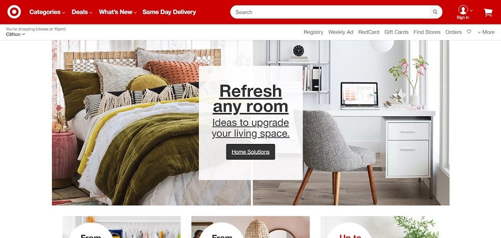 Website design example - Target
