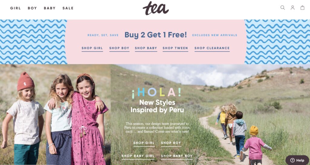 Tea Collection | Children’s Clothes for Kids, Baby & Newborn website design