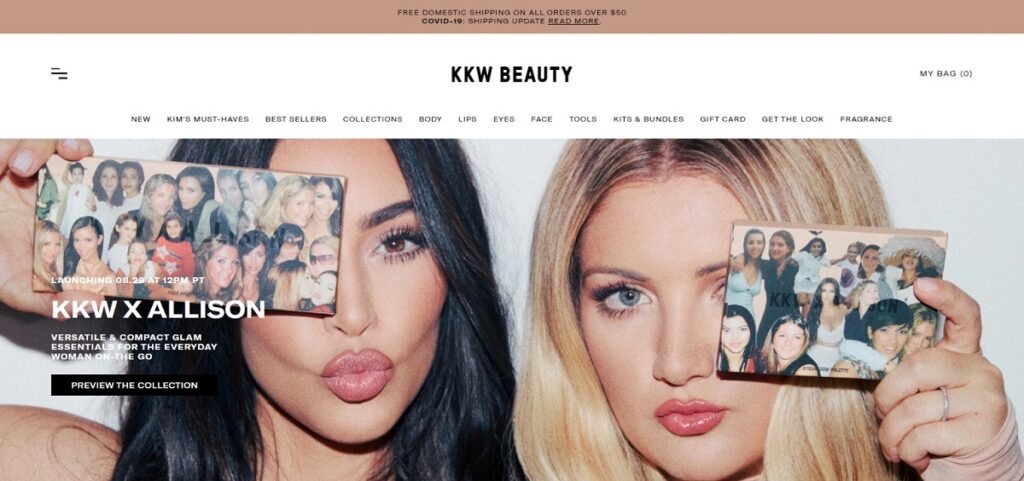 KKW Beauty best cosmetics products website