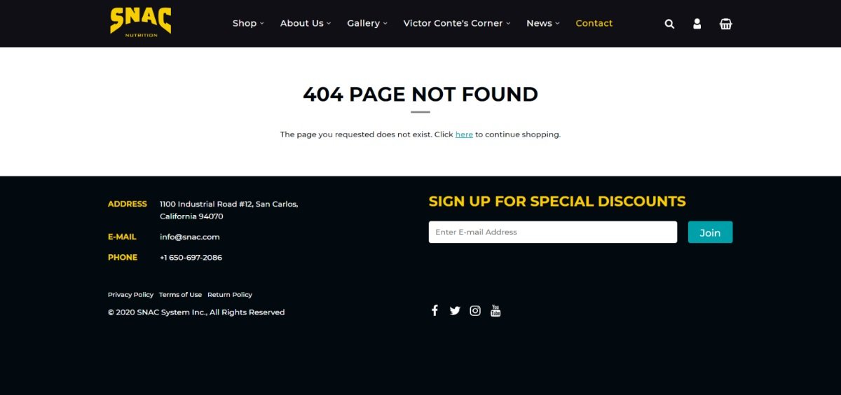 snac.com 404 page not found