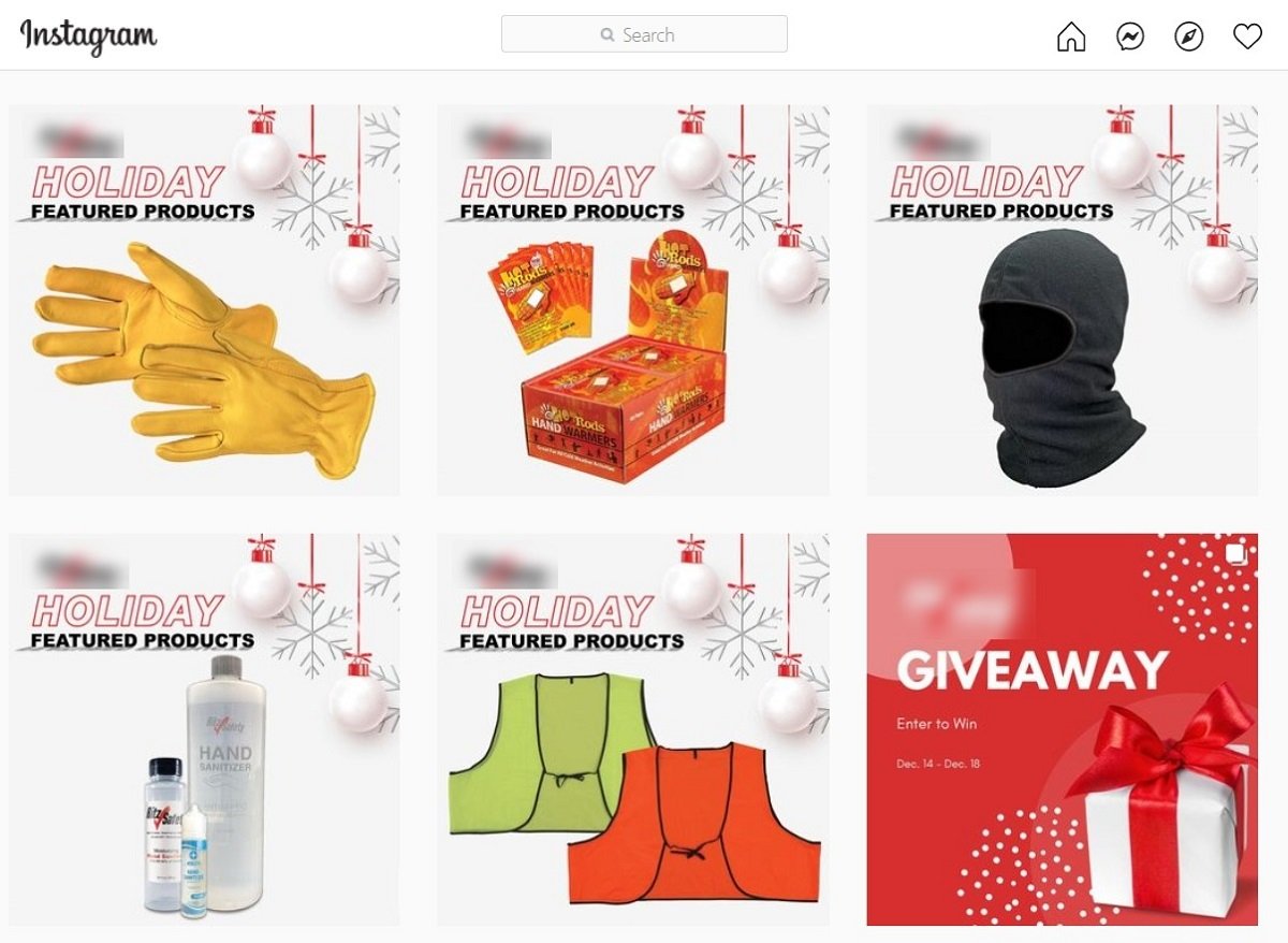 eCommerce company publishing 5 product posts in a row on Instagram