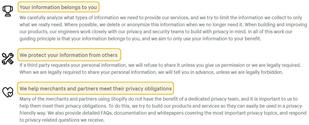 shopify privacy policy